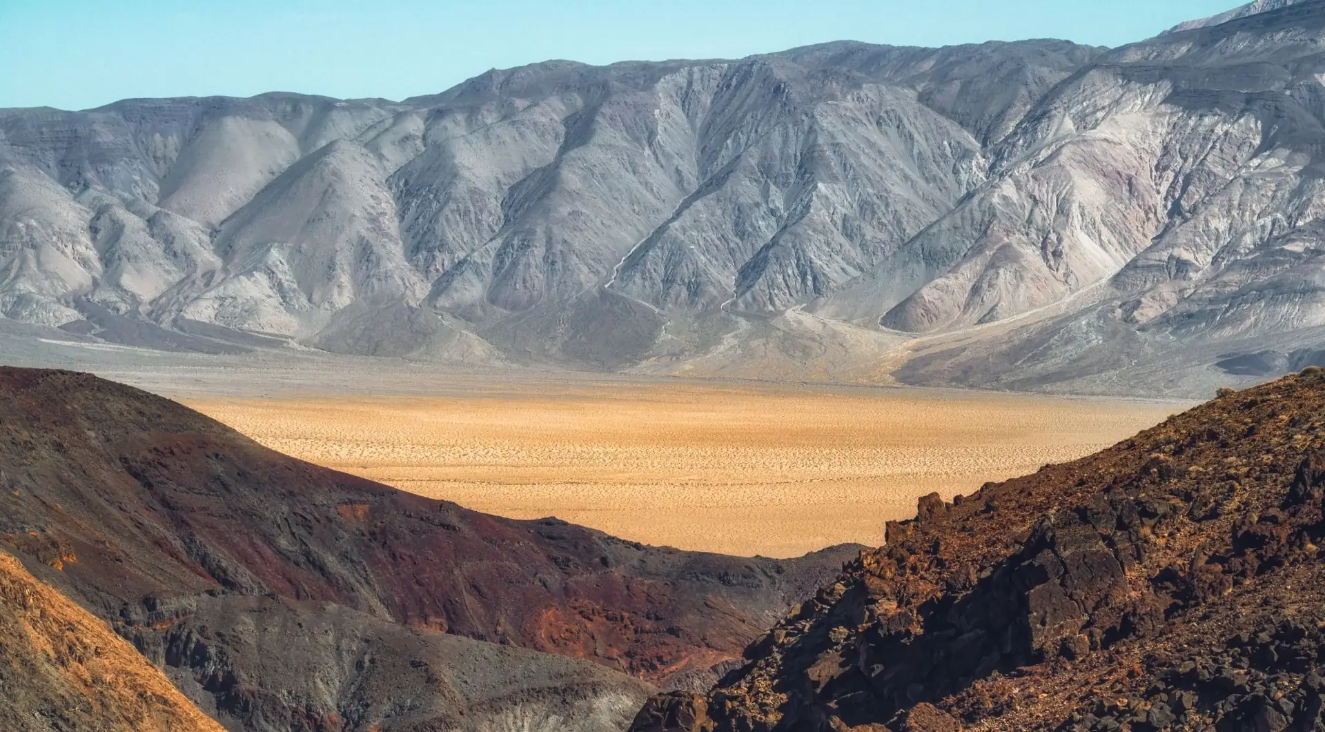 Mountain overlook across the Death Valley floor