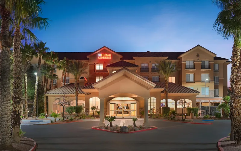 Exterior entrance of Hilton Garden Inn Las Vegas Strip South