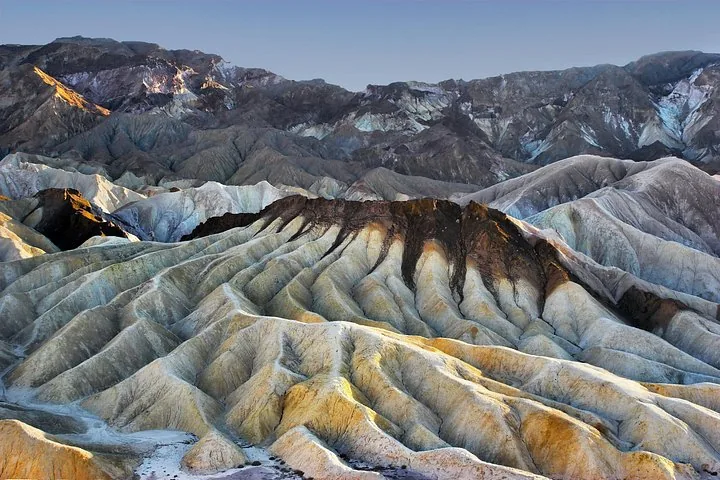 Pale eroded ridges in Death Valley