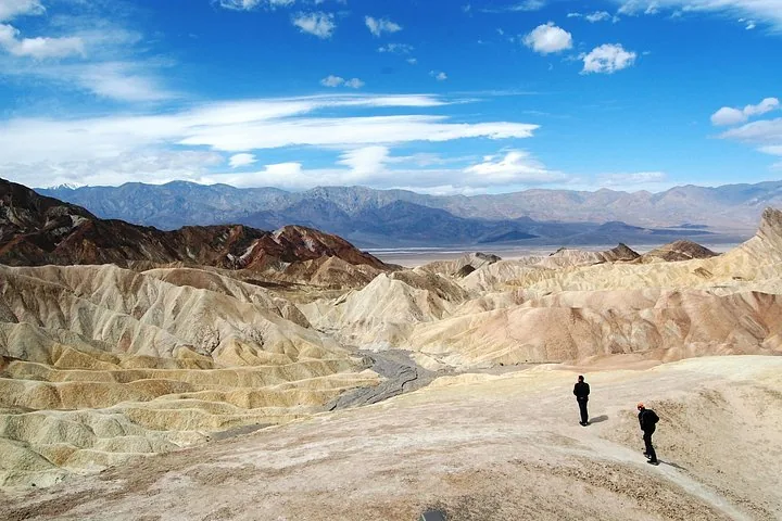 Viewpoint overlooking eroded desert ridges